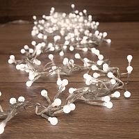 Гирлянда Мишура LED 3 м прозрачный ПВХ, 288 диодов, цвет белый | код 303-605 | NEON-NIGHT
