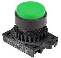 Головка кнопки S2PRU-E3G, выступающая зеленая 28мм с самовозвратом под подсветку, монтажное отверстие 22/25мм, без принта | код A8026-A5550001414 | РЕЛЕ И АВТОМАТИКА