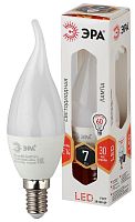 Лампа светодиодная LED BXS-7W-827-E14 (диод, свеча на ветру, 7Вт, тепл, E14 (10/100/2800) | код Б0028482 | ЭРА