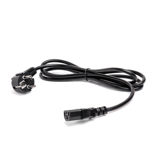 Шнур питания C13-Schuko угловая, 3х0.75, 220В, 10А, черный, 1.5 метра | код LAN-PP13/SHA-1.5-BK | LANMASTER