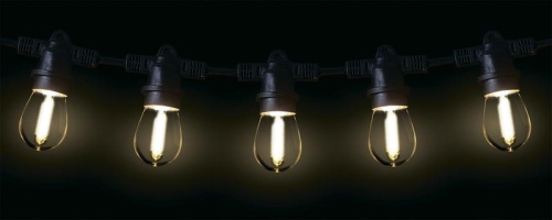 Гирлянда уличная "Белт-лайт" PBL-S40/L12+1.5 Black E27 IP65 12м 40ламп 1.5м шнур соедин. в линию max750Вт (лампы не в компл.; возможно использов. с фитолампами в теплице) Pro JazzWay 5040564A фото 4