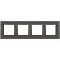 Рамка 4-м Elegance 14-5104-16 для розеток и выключателей стекло титан Эра Б0065839