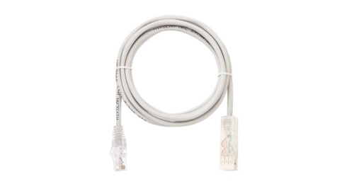 Коммутационный шнур NIKOMAX U/UTP 2 пары, Кат.5 (Класс D), 100МГц, 110-RJ45/8P8C, Ethernet, колпачок с защитой защелки, многожильный, BC (чистая медь), 24AWG (7х0,192мм), LSZH нг(А)-HFLTx, серый, 2м | код NMC-PC2UD05E-020-C-GY | NIKOMAX Сер