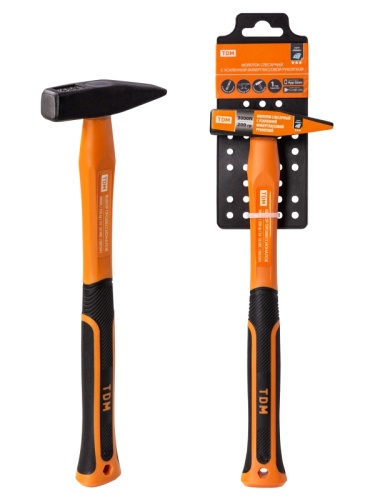 Молоток слесарный, 200 гр, кованый, с усилен. прорезиненной фиберглассовой рукояткой Алмаз TDM | код SQ1036-0111 | TDM