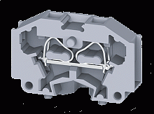 Мини-клемма проходная модульная CM1.5S /5x26,5mm, монтаж на панель, пружинная, 2 присоед., 1,5(max 2,5)mm2, 17A, 500V, серая | код CM1.5S | Connectwell