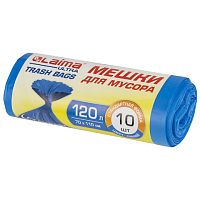 Мешки для мусора LAIMA ULTRA 120 л синие 10 шт. особо прочные, ПНД 23 мкм, 70х110 см, 607695 | код 607695 | LAIMA