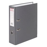 Папка-регистратор BRAUBERG с покрытием из ПВХ, 80 мм, с уголком, серая (удвоенный срок службы), 227190 | код 227190 | BRAUBERG