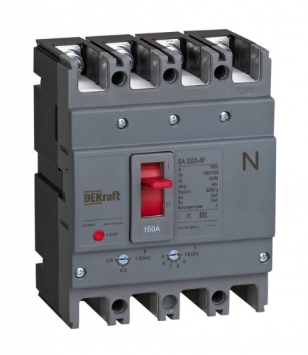 Силовой авт. выкл. 4P 140A 35кА ВА-332А | код 28118DEK | DEKraft Силовой авт. выкл. 4P 140A 35кА ВА-332А | код 28118DEK | DEKraft