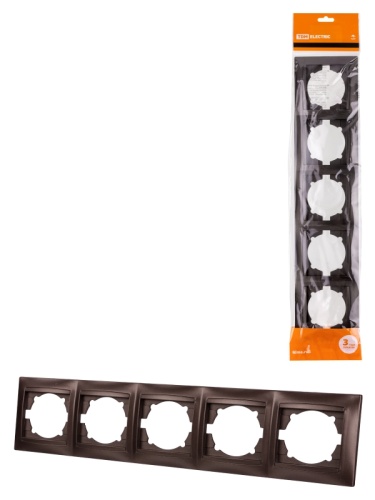 Рамка 5-ти постовая горизонтальная шоколад Лама TDM | код SQ1815-0537 | TDM