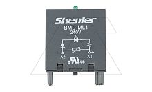 Модуль BMD-ML1, варистор + зеленый LED, 240VAC/DC, черный, для STB14, SEB11-E, SUB*-E, GZP8, GZP11, MT 78 740(745) | код BMD-ML1/240V | Shenler