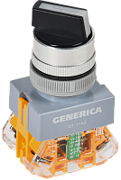 Переключатель D7-11X2 2 полож. 1з+1р черный GENERICA | код BSW50-11X2-3-21-2-K02-G | GENERICA by IEK