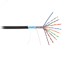 Кабель F/UTP 10 пар Кат.5 одножильный медный внешний PE черный 305м | код EC-UF010-5-PE-BK-3 | NETLAN