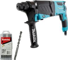 Перфоратор Makita HR2630 + набор буров B-54704 патрон:SDS-plus уд.:2.9Дж 800Вт (кейс в комплекте) | код 2015628 | Makita
