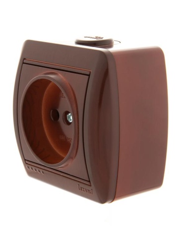 Розетка 1-м ОП Nata 16А IP20 без заземл. керамика вишня LEZARD 710-0600-121 фото 4