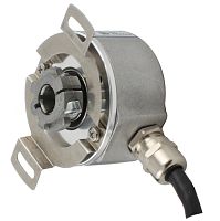 Инкрементальный энкодер D=50мм, выступающий вал 10мм, 14400 имп/об, 5…30VDC, выход TTL/HTL с инверсией, IP65, -20…+85°C, радиальный кабель 2м | код EIP 50BO 10630V14400-R2 | INNOCONT