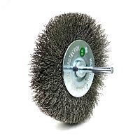 Щетка дисковая Д100x20 c хв-м д6x30, ворс гофр нерж сталь 0,30, до 15000 об/мин (13-186) | код EB-D100SS1 | EuroBrush