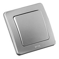 Выключатель одноклавишный скрытый серебро 10А | код ВС10-311-06 | HEGEL
