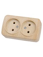 Розетка двойная 2П открытой установки IP20 10А, сосна Дача Народная | код SQ1824-0039 | TDM НАРОДНЫЙ