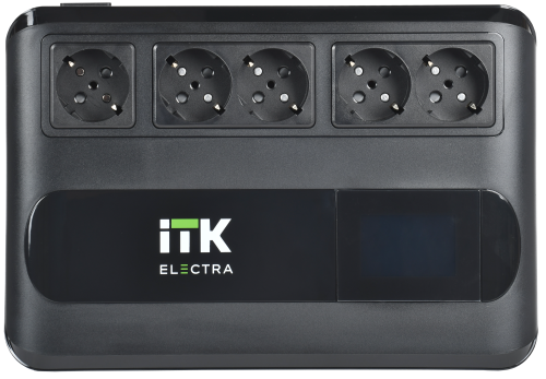 Источник бесперебойного питания Line-interactive 800ВА/480Вт, однофазный, LCD дисплей, с АКБ 1х9AH, 5xSchuko | код ELT5-800VA-1-001 | ITK фото 3