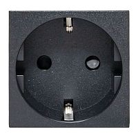 Розетка 45х45 с зазем., с защ. шторками, 90 градусов, черная, матовая EKF | код E2MR16-028-30 | EKF