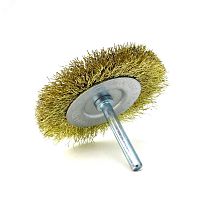Щетка дисковая Д75x10 c хв-м д6x30, ворс гофр латунир-я сталь 0,30, до 4500 об/мин (13-178) | код EB-D75SS | EuroBrush