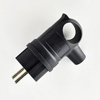 Вилка с ручкой 2P+PE 1х16А 240В (каучук) (106-0400-0109) | код 106-0400-0109/109 | Lezard