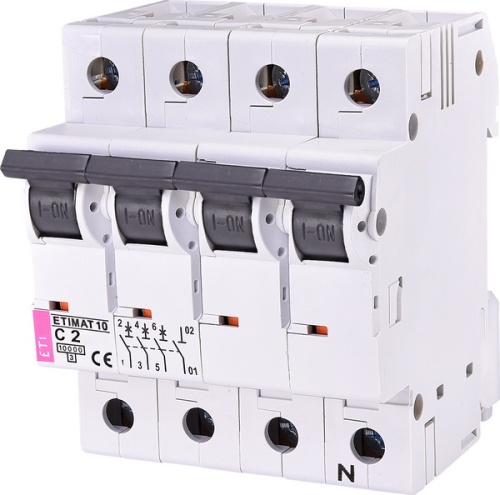 Автоматический выключатель ETIMAT 10 3p+N C 2А (10 kA) | код 002136708 | ETI Автоматический выключатель ETIMAT 10 3p+N C 2А (10 kA) | код 002136708 | ETI