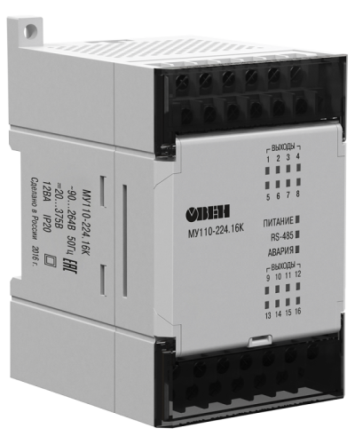 Модуль дискретного вывода МУ110-224.16К | код 58963 | ОВЕН Модуль дискретного вывода МУ110-224.16К | код 58963 | ОВЕН