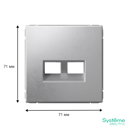 ARTGALLERY НАКЛАДКА двойная для информационных функций типа Keystone, АЛЮМИНИЙ | код GAL000390 | Systeme Electric фото 2