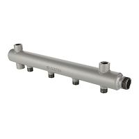 Коллектор из стали (труба ДУ-40), с м-о расст вых. 100мм, 1"х 7 вых. 1/2" нар. | код. VTc.510.BS.060407 | VALTEC