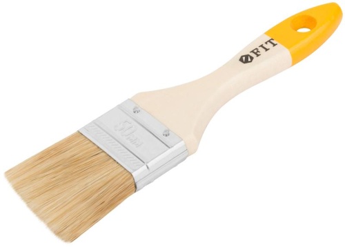 Кисть флейцевая "Стандарт-Плюс" натур. светлая щетина деревянная ручка 2дюйм (50мм) FIT 01045 фото 2 Кисть флейцевая "Стандарт-Плюс" натур. светлая щетина деревянная ручка 2дюйм (50мм) FIT 01045 фото 2