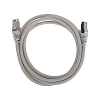 Патч-корд S/FTP, CAT 6A (10G), RJ45-RJ45, 28AWG, LSZH, серый, 2м REXANT | код 02-0390-2 | REXANT