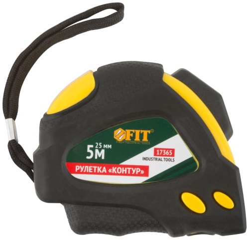 Рулетка ''Контур'' с автостопом, прорезиненный корпус 5 м x 25 мм | код 17365 | FIT фото 2 Рулетка ''Контур'' с автостопом, прорезиненный корпус 5 м x 25 мм | код 17365 | FIT фото 2