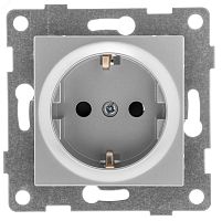 GUSI Ugra механизм розетки 1-ой с/з с з/ш, скрытая установка, 16А, 250В. Цвет серебро. | код С11Р4-004 | GUSI ELECTRIC