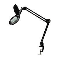 Лупа на струбцине REXANT, круглая, 5D, с подсветкой 56 SMD LED, черная | код 31-0406 | REXANT