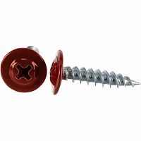 Саморез 4,2x19 с прессшайбой, острый, цинк RAL 3005 Красный (100 шт/уп) Промрукав | код PR08.9245 | ПРОМРУКАВ