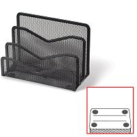 Подставка для бумаг и писем BRAUBERG Germanium, металлическая, 3 секции, 122х173х83 мм, черная, 231946 | код 231946 | BRAUBERG