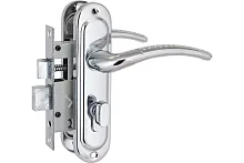 Замок врезной с ручками для деревянных дверей, СТАНДАРТ 132/50B вертушка CP хром | код 4857 | ПТК Компания