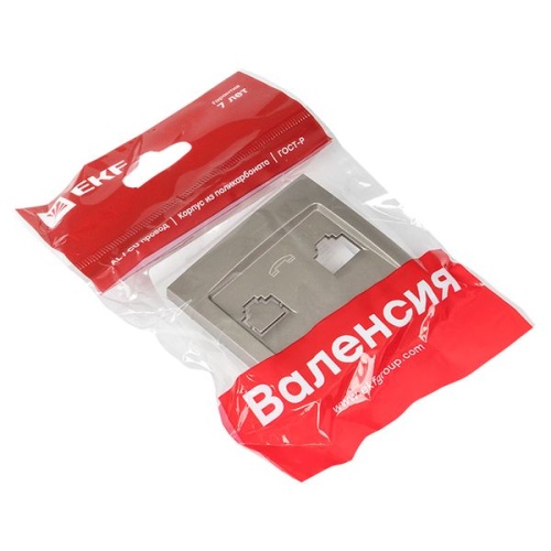 Валенсия лицевая панель розетки Phone 1-местная кашемир PROxima | код EST01-L-034-40 | EKF фото 3