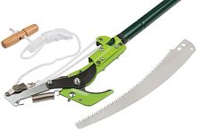 Сучкорез штанговый, лезвие 30 мм + пила 330 мм с телескопической стальной ручкой 1200-2400 мм | код 77151 | FIT