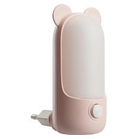 Ночник светодиодный 0.8w с перключением цветовой температуры 2700/6500К Мишка розовый | код 52061 | Feron