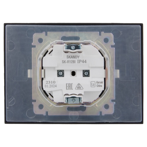 SKANDY Роз. 2-я с кр. 16А в сб IP44 SK-R12Bl черн. IEK | код SK-R26-16-44-K02-F | IEK фото 4