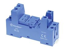 Розетка с винт. клеммами (с зажимной клетью) для реле 56.32 модули 86.30 99.02 в комплекте металлич. клипса 094.71 син. | код 9602SMA | FINDER