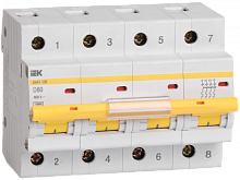 Выключатель автоматический четырехполюсный ВА47-100 50А D 10кА | код. MVA40-4-050-D | IEK 