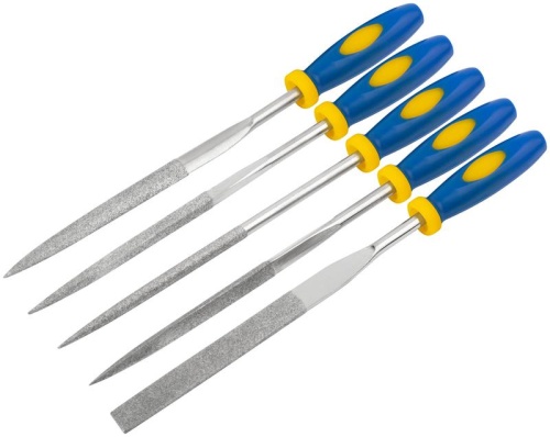 Надфиль алмазный мягкая ручка 5х180/60мм 5шт FIT 42175