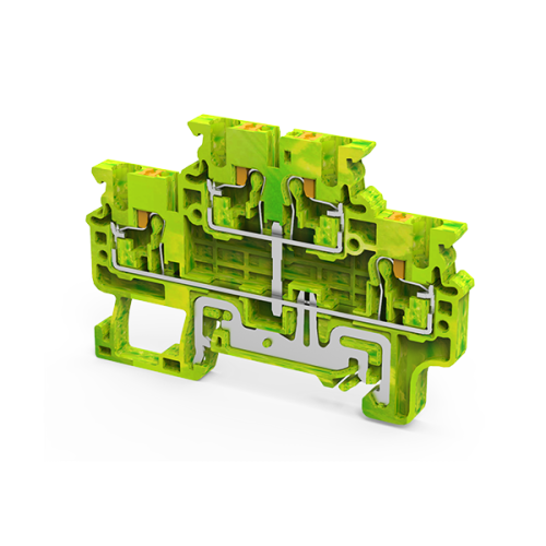 Клемма заземляющая push-in 2х-ярусная 2,5 кв.мм с перемычкой OptiClip | код 331866 | КЭАЗ