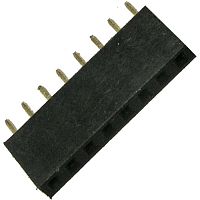 Гнездо для плат 2.54 мм RUICHI PBS-1x08 (PBS-8)шаг 2.54 мм, 8 контактов | код 57775 | Ruichi