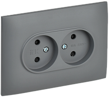 SKANDY Роз. 2-я без з/к с з/ш 10А сб. SK-R09Gr сер. IEK | код SK-R23-10-K03-F | IEK