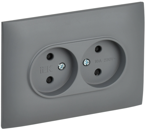 SKANDY Роз. 2-я без з/к с з/ш 10А сб. SK-R09Gr сер. IEK | код SK-R23-10-K03-F | IEK SKANDY Роз. 2-я без з/к с з/ш 10А сб. SK-R09Gr сер. IEK | код SK-R23-10-K03-F | IEK