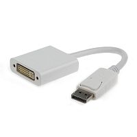 Переходник DisplayPort -> DVI Cablexpert A-DPM-DVIF-002-W, 20M/29F, цифровая передача, 10см, белый, пакет | код A-DPM-DVIF-002-W | Cablexpert